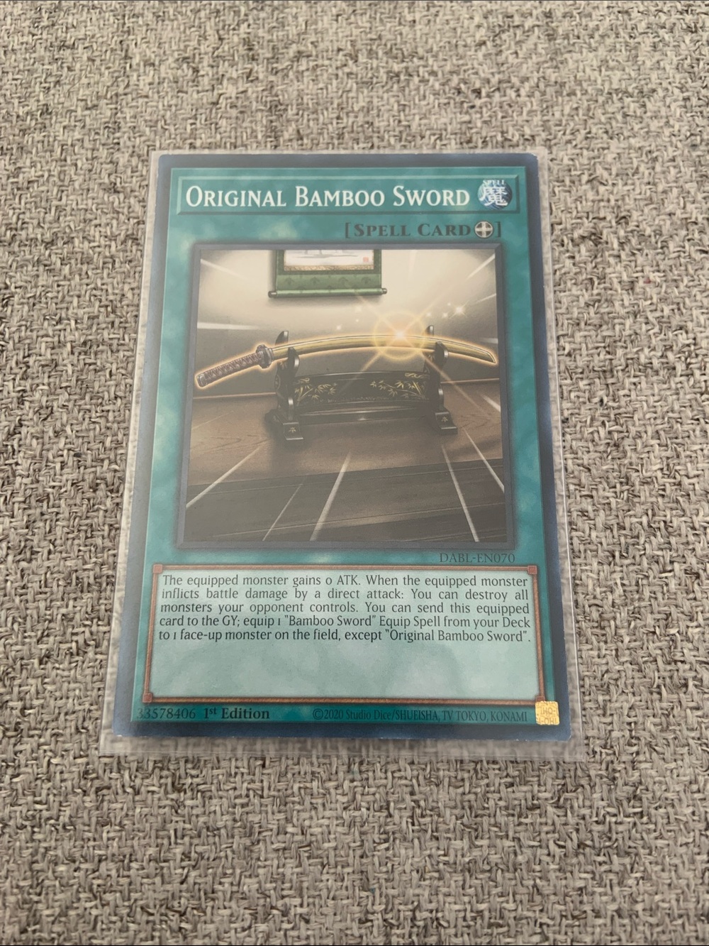 Original Bamboo Sword Spell Card - Yu-Gi-Oh Trading Card Game.